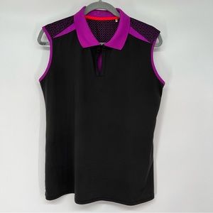 Nancy Lopez Golf Sleeveless Polo Shirt Womens